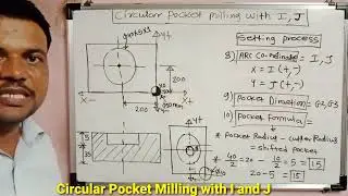 Circular Pocket milling program | Pocket milling Program with I and J | Pocket milling| vmc program|