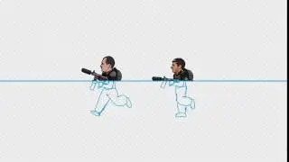 Эскиз анимации бега и чистовая отрисовка