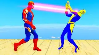 GTA 5 SPIDER-MAN EPIC RAGDOLLS - SPIDERMAN VS SUPERHEROES x SQUID GAME FUN EPIC BATTLE RESCUE STORY