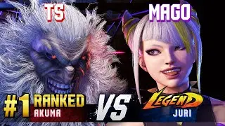 SF6 ▰ TS (#1 Ranked Akuma) vs MAGO (Juri) ▰ High Level Gameplay