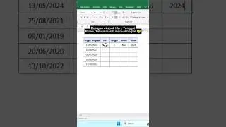 Excel Trik Cara Cepat Ekstrak Hari, Tanggal, Bulan dan Tahun di Excel #shorts #excel