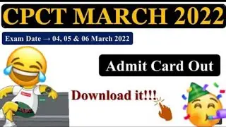 #CPCT # cpct admit cards are live for cpct scheduled on 4th, 5th, and 6th March ,  Download now