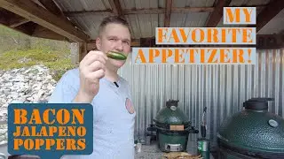 Atomic Buffalo Turds aka Jalapeño Poppers bacon wrapped jalapeno on the BBQ Big Green Egg Smoker