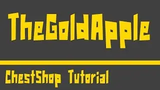 Chestshop tutorial