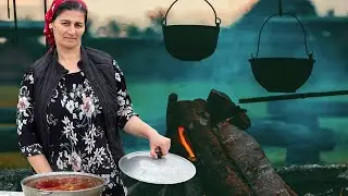 I cook the most delicious borscht over a campfire.