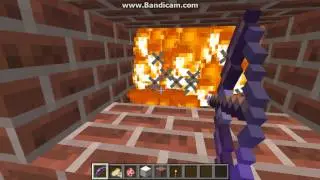 Minecraft-How to make a Realistic Fireplace with Enchanted Bow&Arrow
