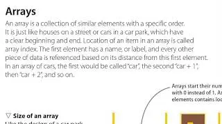 Arrays : Array definition , Array size , Objects and why we use objects? , Computer science learning