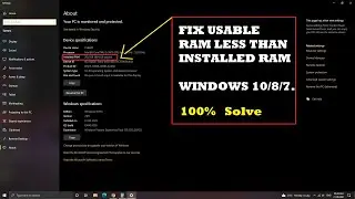 How to Fix All RAM GB Not Useable Problem in Windows 10/8/7 | HINDI