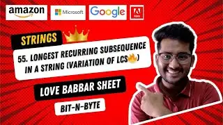 55. Longest recurring subsequence in a string | Longest repeating subsequence in a string | DSA 450
