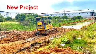 New Project !! Bulldozer D21P Prepare the Road to Pour the Soil and Dump Truck 5 Ton - Dozer KH
