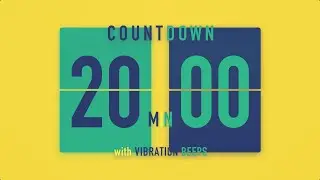 20 Minutes Flip Clock Timer / With Vibration Beeps ⚡️