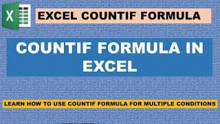 How to use Countif Formula in Excel in Hindi | Excel Countif Formula. | 