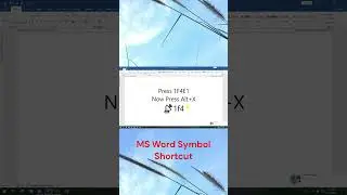 MS Word Symbol Shortcut 