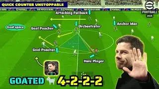 Unstoppable 4-2-2-2 🥵 OP Quick Counter Best Formation In eFootball 2025 🔥