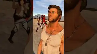 Deadpool & Wolverine vs Colossal Titan #deadpool #wolverine #byebye  #anime #attaxkontitan #vrchat