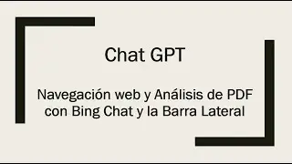 Bing Chat y Barra Lateral de Edge: Análisis de archivos PDF y páginas web