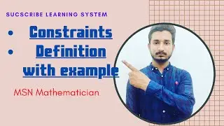 What is constraint and constrained motion |Definition with example| MSN Mathematician|