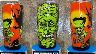 Custom Painted Halloween 🎃 Themed Tumbler