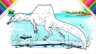 How to Draw Spinosaurus | Drawing and Coloring