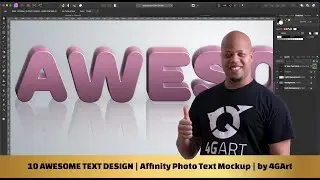 Affinity Photo Text Mockup by 4GArt | Metallic, Rose Gold, Gold and Holographic Text 