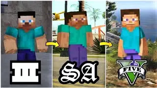 Minecraft STEVE Visits GTA Games ⛏️ | EVOLUTION