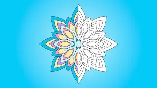 Colorful Geometric flower created in illustrator (#adobeillustrator ) Adobe illustrator tutorial