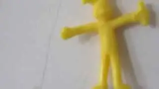 Pink Blue Yellow Bunny Jumping from Wall