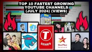 Top 10 Fastest Growing YouTube Channels (July 2024) - VIEWS