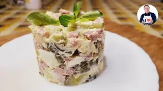 💥Салат с копчёным говяжьим языком | Всего четыре ингредиента создают фантастический вкус