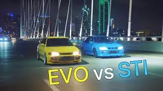 Late Night STI vs EVO Races BTS!!