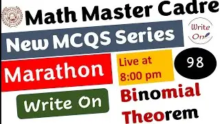 Math Master Cadre | Binomial Theorem | Most Important MCQs |Ch-09 |New Classes|Deeply Explained