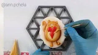 Пряник на День Влюбленных - Котик. Cookie - Cute Cat. Valentines Day.