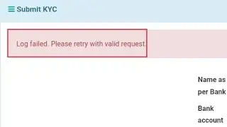 log failed. please retry with valid request.epfo