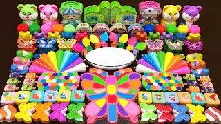 INTERESTING WITH CLAY PIPING BAG & RAINBOW !Mixing Random into GLOSSY Slime