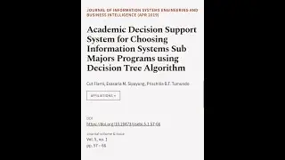 Academic Decision Support System for Choosing  Information Systems Sub Majors Program... | RTCL.TV
