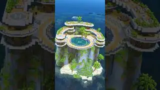Island mansion house in Minecraft