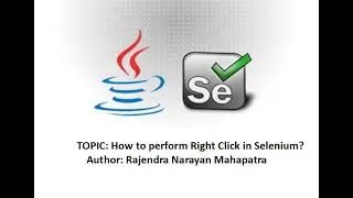 How to perform Right Click in Selenium?