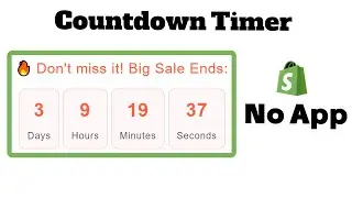 {FREE} Boost Shopify Sales with This Free Countdown Timer Code