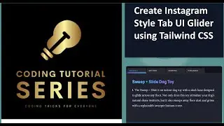 Create Instagram Style Tab UI Glider using Tailwind CSS 