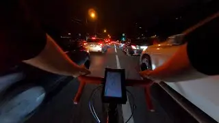 Lane splitting in traffic jam along the Moscow River