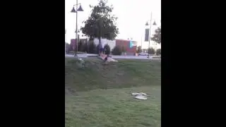 Grass slide on cardboard
