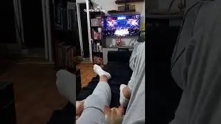 My kitty Takko is watching boxing