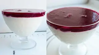 Десерт лучше ресторанного! Сырно-сливочное желе с натуральным вишневым топпингом