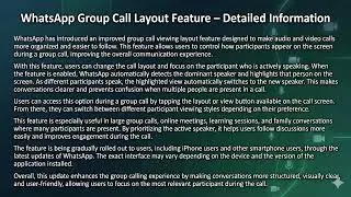 WhatsApp New Group Call Feature Explained | Focus on Active Speaker (iPhone & All Users)