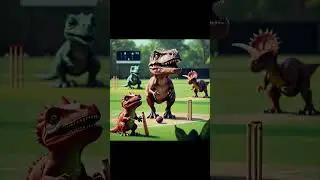 What if Dinosaurs play cricket, generated by Meta AI #ai #metaai #aigeneratedart
