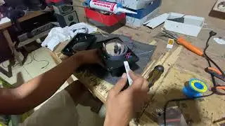 proses rakit bi led f002 reflektor daymaker kotak
