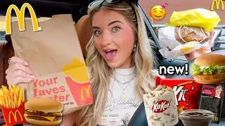 McDonald's Mukbang! (New Menu Items) Garlic Sauce, Kit Kat Banana Split McFlurry & more