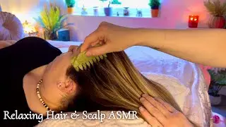 ASMR Satisfying Hair & Scalp Session on Anna | Hair Brushing, Jade Comb, Hair Parting, Head Massage