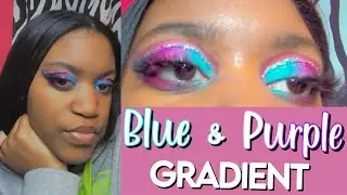 Blue and Purple Gradient With Glitter Cut Crease | Unheard Stories | Alijah's Beauty
