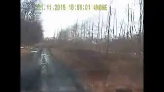 Шины Гудьир Ультрагрип Айс Арктик по раскисшей грунтовке.